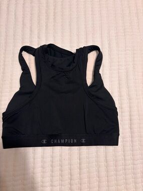 Champion Black Racerback Sports Crop Top